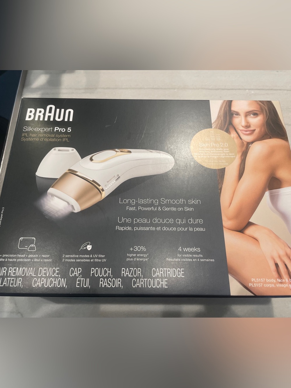 Braun Silk-expert Pro 5 IPL Hair Removal Device - White & Gold